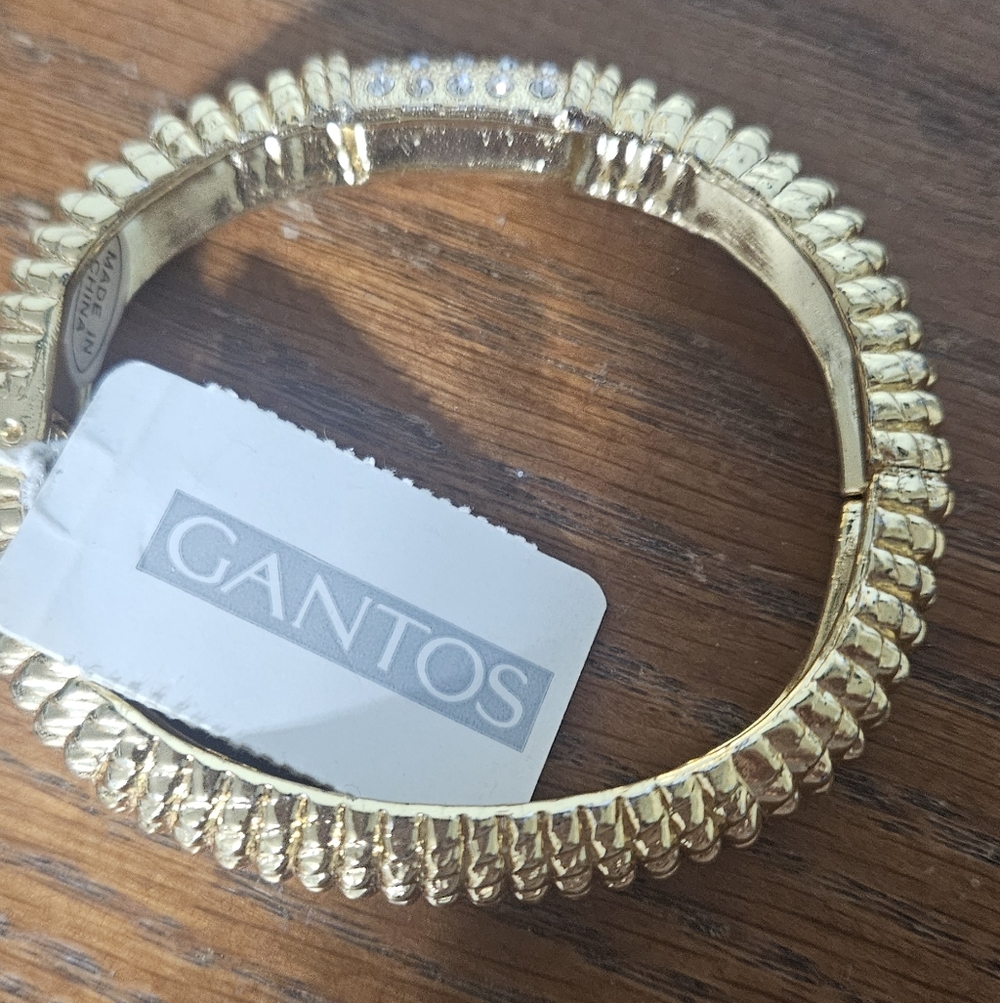 GANTOS Gold Textured Hinged Bracelet